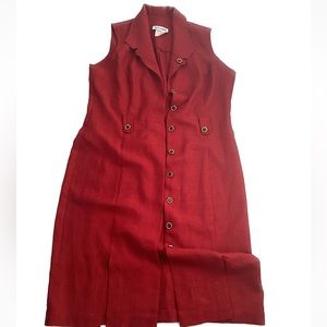 Vintage Sleeveless Mid Calf Long Vest Wear Open or Closes as a Dress!!! Sz L